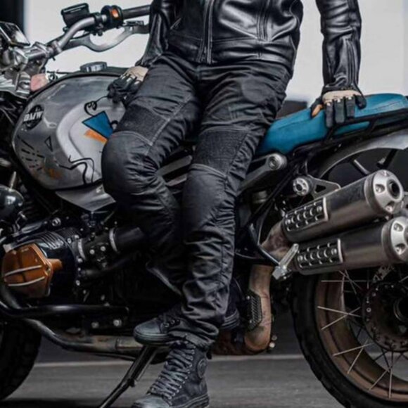 RIDERACT® Men’s Black Motorcycle Biker Jeans Pants Riding Gear with CE Armor NEW - Picture 1 of 10